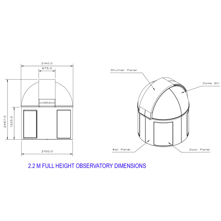 2.2m full height observatory dome