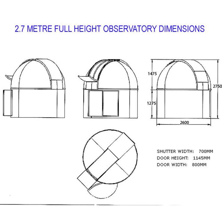 2.7m full height observatory dome