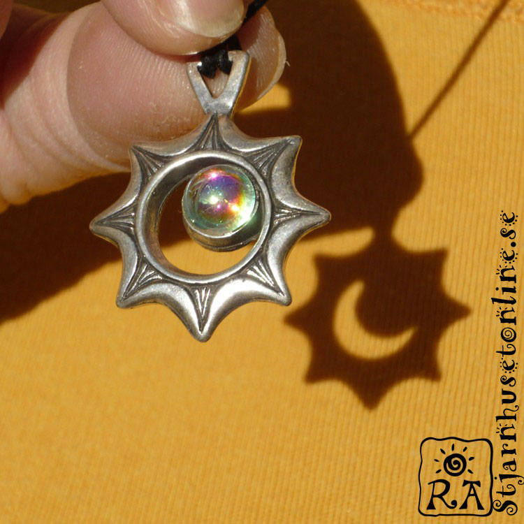 Solar eclipse pendant necklace